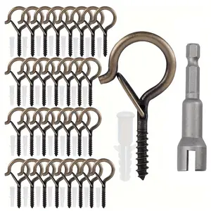 25/30/50pcs Screw-In Light Hooks, Wind-Resistant Q Hooks, Ceiling Mount, Christmas Lights, Plant Hangers, Garden Decorations
