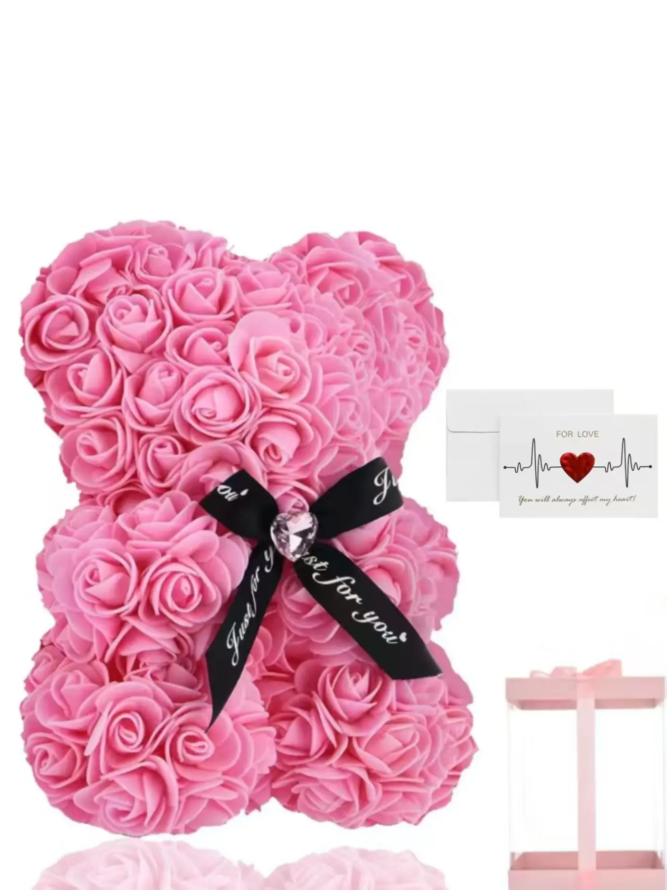 Rose Bear Creative Gift Box, Romantic Birthday Present, Anniversary Gift for Girlfriend, Best Friend, Holiday Souvenir, Unique Love Gift Idea