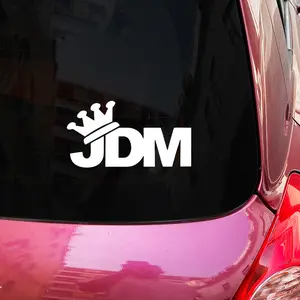 Crown Design JDM Car Stickers, Suitable for Car Modification Enthusiasts, Triangular Window Bumpers, Windshields, Skateboards, Motorcycles, Laptop Computer Toolboxes, Car Styling Decoration Accessories, Crown Car Stickers, Cool Sticker DIY Decorators