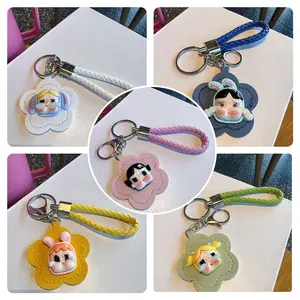 Crying Flower Baby Small Mirror Pendant Keychain Bag Pendant Mini Handheld Mirror Cartoon Creative Pendant