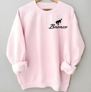 Vintage Pink Bronco Girl Sweatshirt, Ford Bronco Off-Road Crewneck Sweater, Classic Car Lover Gift, Cozy Retro Aesthetic Unisex Apparel Top, Gift For Her