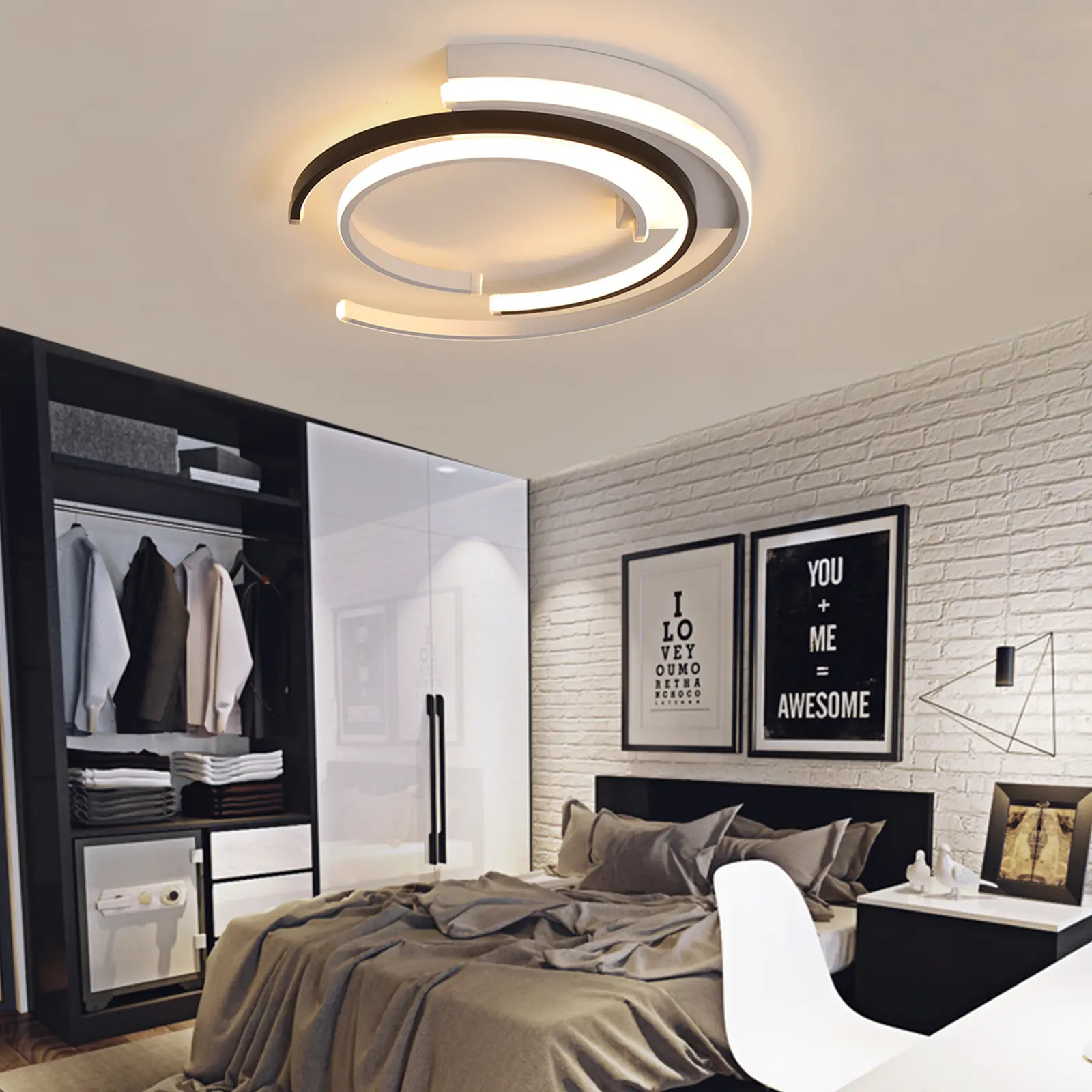 CNCEST Modern LED Acrylic Ceiling Lamp - Acrylic Chandelier with Warm Romantic Modern Mood Lighting, Ambient Decoration Lamp for Living Room Home Improvement
