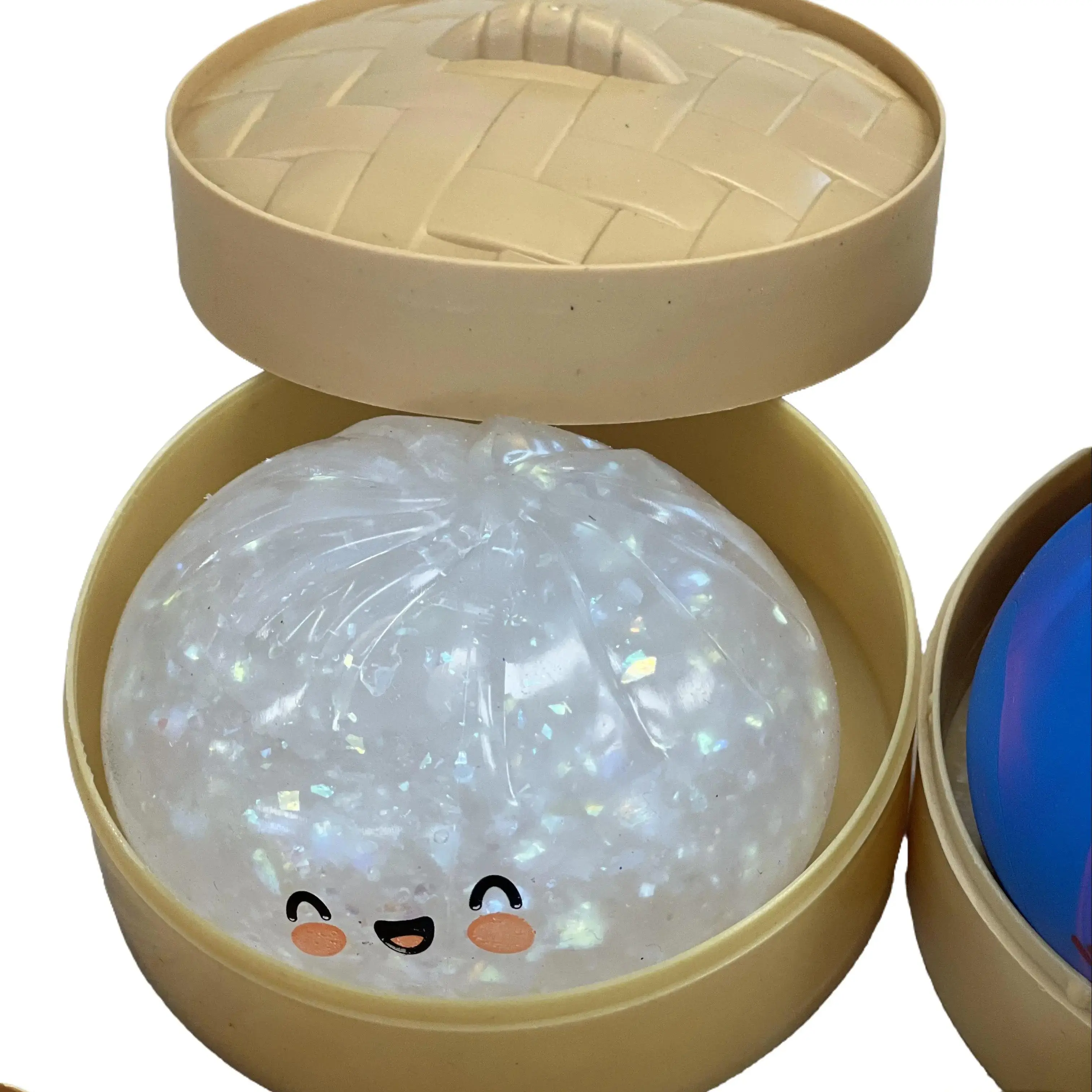 Mystery Dumpling Squishy Stress Ball,  Jumbo Rainbow Mystery Squishy Bun Sensory Toys for Anxiety Relief Fidget, Soft Squeeze Toys for Adults & Kids with Food Steamer Stretchy Desk Toys Classroom Prizes & Party Favors