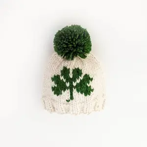 Huggalugs Handknit Unisex Shamrock Beanie for All Ages Through Adult