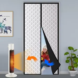 1-Pack Door Insulation Curtain Set – Automatic Door Closer for Patio Doors, Keep Warm in Winter & Cool in Summer, Energy-Saving Draft Stopper to Improve Indoor Efficiency, Ideal for Home/Office/Store Use