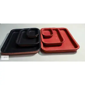 Rectangular Molded Leather Tray
