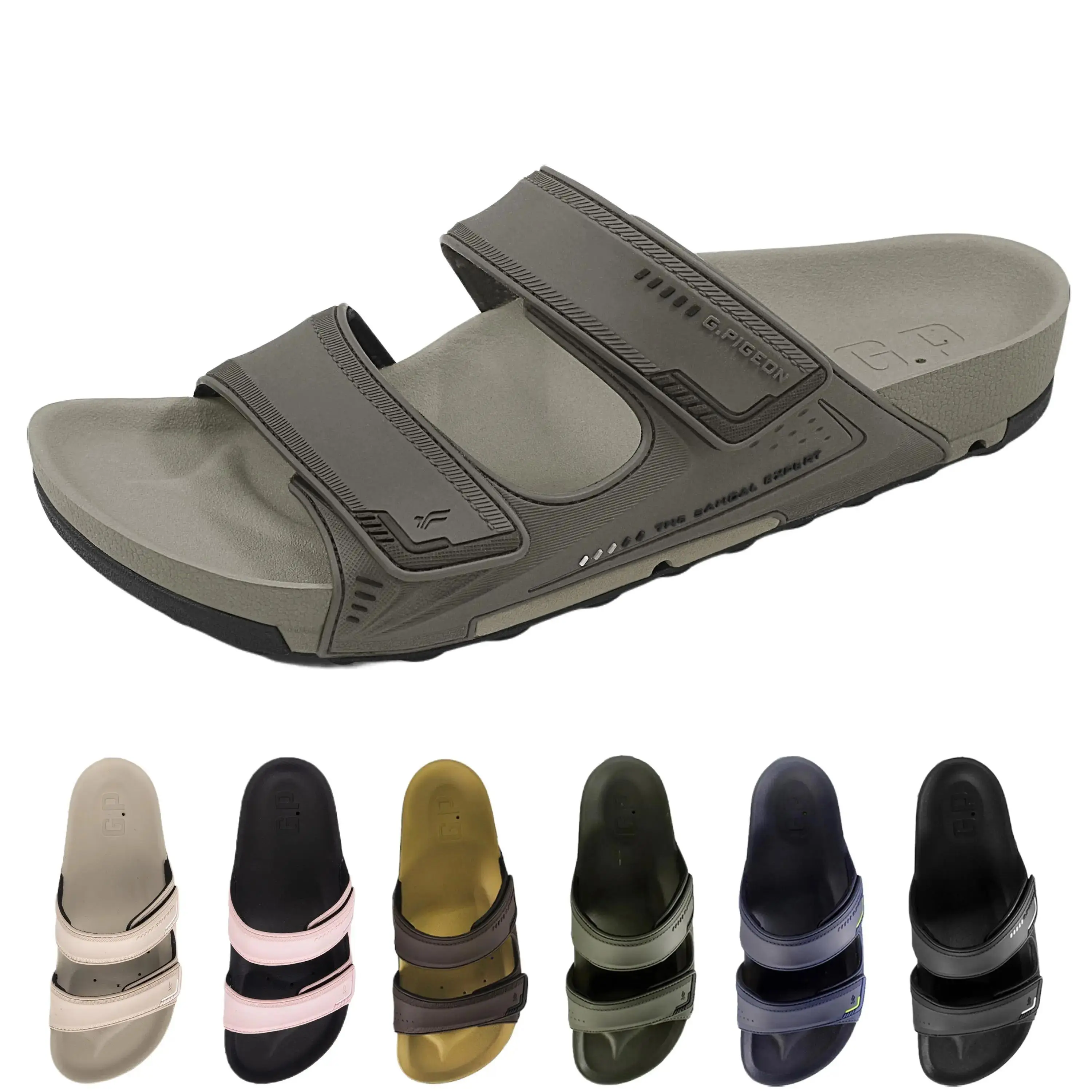 \Gold Pigeon\ PIRO Orthopedic High Density Gel Cushion Slide Sandals for Men and Women  (Adjustable Double Strap, Quick Dry, Cushioning, Slip Resistant, Waterproof, Orthaheel, Orthopedic, Arch Support, Shower Shoes, Comfort Walking) Boy Footwear