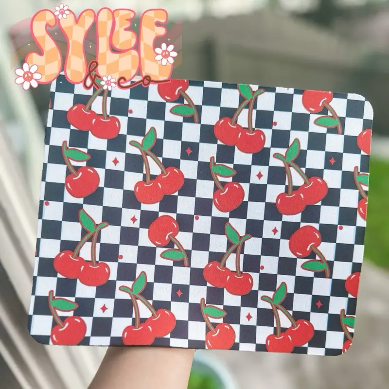 Checkered Cherry Mousepad non-slip computer desktop mouse