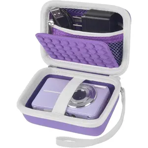 ROGEE Digital Camera Case Compatible with CAMKORY/for Lecnippy/for Lecran/for  PIXPRO/for Qumcou/for WONNIE Point & Shoot Cameras, Small Compact Camera Pouch for SD Card Accessories (Purple)