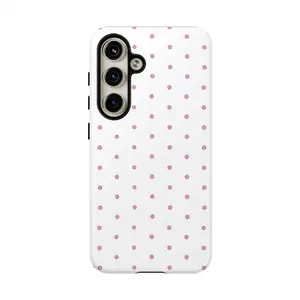 Pink Polka Dot Phone Case,Shockproof Rugged Cover Dual Layer Soft TPU Hard Bumper Shell for iphone 12 Samsung S26 S25 S24 S23 S22 S21 NOTE20 Ultra A71 A56 A36 Plus FE A06 A13 A14 A15 A16 A23 A25 A26 A34  A52 A53 A54 A55 S25edge