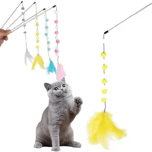 Funny Kitten Cat Teaser Toy Rod with Bell and Toys