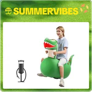 QPAU 1/2 PCS Bouncy Animal Hopper Toys - Large for 5+, Inflatable Ride-On Jumping Bouncer with Hand Pump, Heavy Duty Giant Bouncy Pal, 220lbs Load Capacity, Indoor & Outdoor Energy Release Toy for Kids Adults