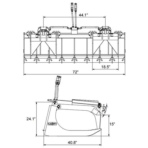 Landy Attachments 72'' Skid Steer Root Grapple Bucket Attachments Fits Skid Steer Quick Attach Mount Landy Attachments 72'' Skid Steer Root Grapple Bucket Attachments Fits Skid Steer Quick Attach Mount