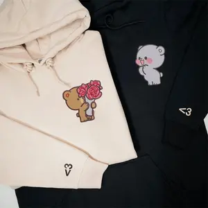Milk & Mocha Bear - Custom Embroidered Matching Hoodies For Couples