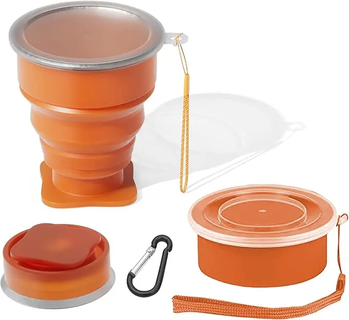 200ML Collapsible Cup - Silicone Foldable Cup-Expandable Folding Drinking Cup -Reusable Portable Mugs Cup For Travel