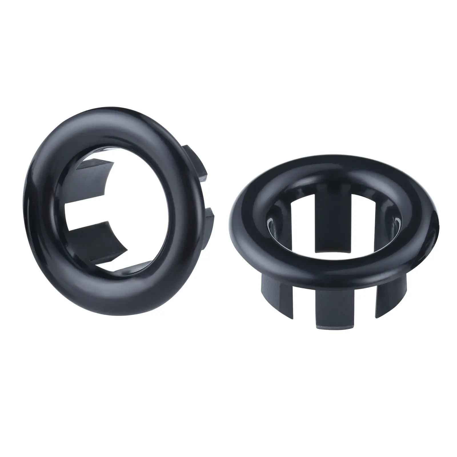 WOWOW 2-Pack Matte Black Sink Overflow Ring Trim Insert Cap, Bathroom Accessory for Kitchen and Residential Basins