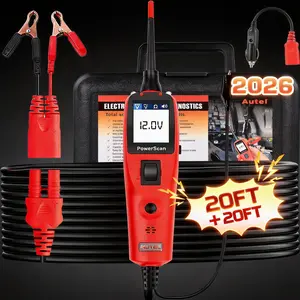 Autel PowerScan PS100 Automotive Circuit Tester 2.0, 12-24V Power Circuit Probe Tool, Electrical Short Open Circuit Finder, AC/DC/Resistance/Component/Signal/Test Light Automotive, 20ft Extension Cord