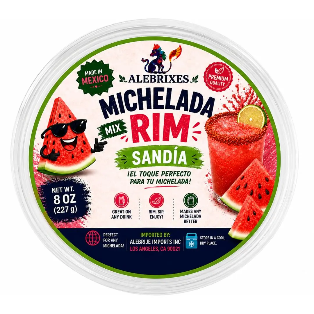 Alebrixes - Watermelon Chamoy Rim Paste 8 Oz - Michelada & Cocktail Rimmer | Sweet, Spicy & Tangy Watermelon Chamoy Flavor