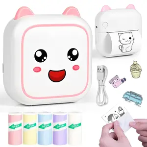 Wireless Mini Printer, Portable Thermal Sticker Maker, Note, Picture, Photo, Course Label, Sticky Label, Pocket Learning Office Tool, Compatible with iOS and Android