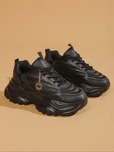 Women's Fashionable Plain Color Lace Up Sneakers, Casual Comfortable Sports Shoes, Trendy All-Match Sneakers for Daily Wear, Casual Athletic Trainers