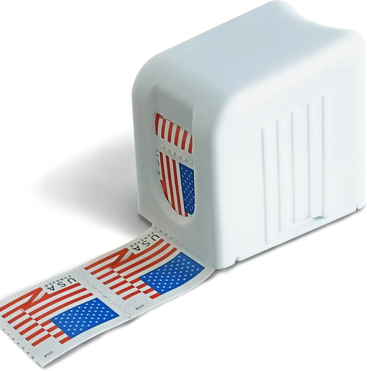 Self-Adhesive Stamps Roll Dispenser, Easy-Load Office Stationery with Adhesive Sticky Back, 100-Sticker Capacity, Convenient Dispensing for Office & Home Use