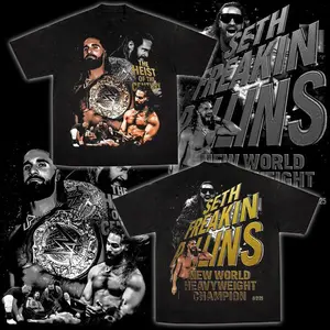 Seth Freakin Rollins Champion T-Shirt – "Heist of the Century" WWE Graphic Tee, New World Heavyweight Champion, Unisex Wrestling Fan Apparel
