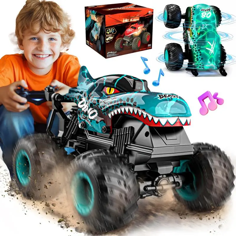 Remote Control Monster Truck Toy for Boys Ages 4-7 - 1:20 Scale 2.4GHz 4WD Double-Sided Stunt Car with 360° Spin, Lights & Music, RC Stunt Cars, RC Crawler, Remote Control Toys, Remote Control Trucks, Rc Trucks