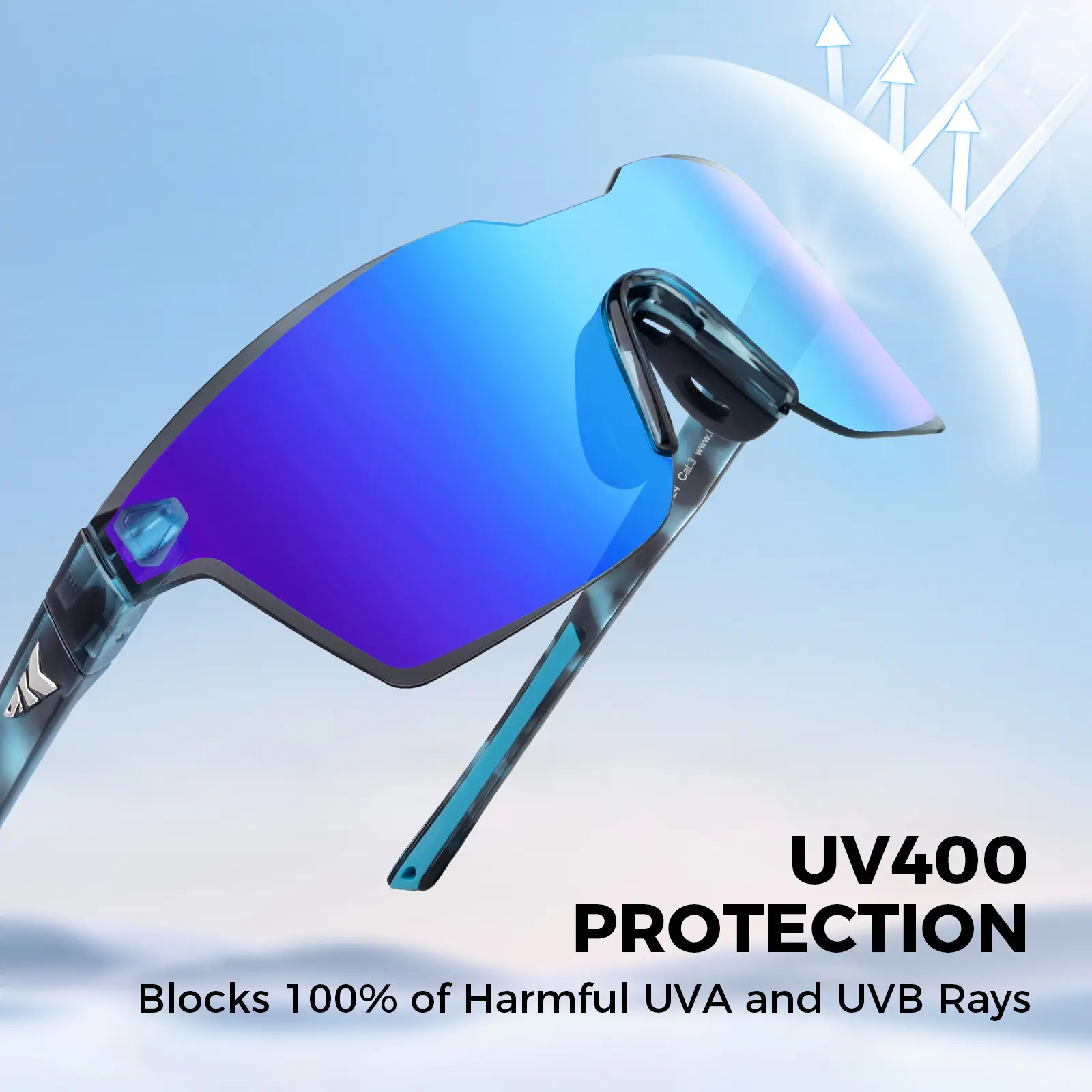 Polarized Polycarbonate Sunglasses with UV400 Protection HawkView X182 Polarized Cycling Sunglasses | Lightweight  main image 2