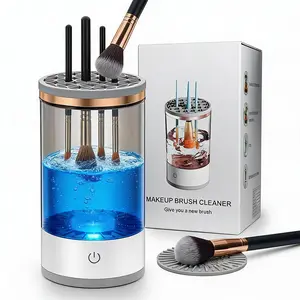 Electric Makeup Brush Cleaner Machine Efficient for All Types Keeps Brushes Hygienic & Skin Healthy 1 Pack White