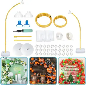 Balloon Arch Kit,Bendable Gold Balloon Arch Stand:Updated (9.2FT+6FT) Reusable Party Balloon Arch Floor Frame with Base - for Graduation Wedding Baby Shower Birthday Kid’s Party Events Decorations
