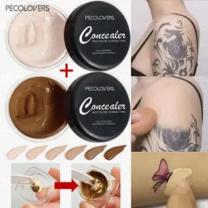 Waterproof & Sweatproof Concealer with Palette - Tattoo Coverage, Long-Lasting Foundation, Natural,Full Coverage, All Skin Types