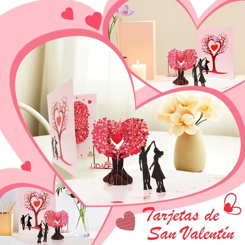 Pop Up Anniversary Card 3D Valentine's Day Card with Love Tree & Hearts Wedding Card for Wife Husband or Couple Romantic Gift for Anniversary Valentine's Birthday 6x8 inch
