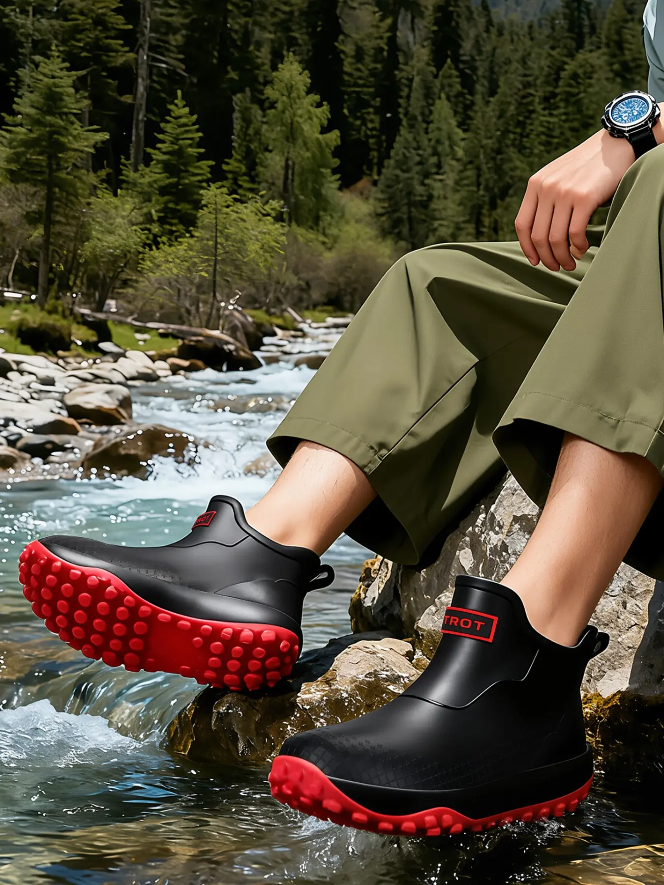 Women's Fashion Anti-Slip Rain Boots, Trudge Boots, Waterproof Garden Shoes, Durable Grip Design, Lightweight Breathable, Outdoor Activities