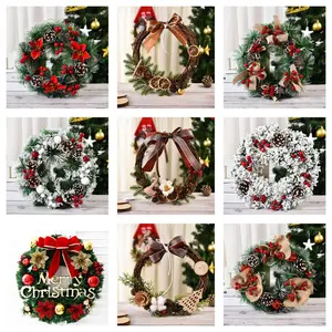 Hot Selling Various Christmas Decorations Wreaths Window Display Door Hanging Garland Venue Decoration Christmas Wreaths