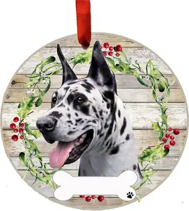 Harlequin Ornament Ornament - Personalizable - Ceramic Round Ornament with Glazed Finish - X-mas Decoration - Christmas Ornaments Craft Gifts - Ornaments for Pet Lovers 3x3 inch