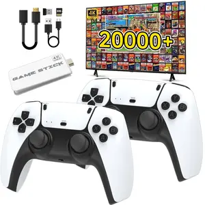 New Upgraded Retro Game Console,Classic Video Games with 4K HDMI, Built-in 19 Emulators, 20000+ Games - Plug & Play TV Video Gaming Stick with Upgrade Dual 2.4G Wireless Controllers(64GB) controller retro game