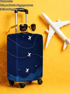 Airplane Pattern Luggage Cover, Durable Thick Fabric, Fits 20-28 Inch Suitcases, Travel Essential, Anti-Rip, All Seasons, Durable Travel Accessory