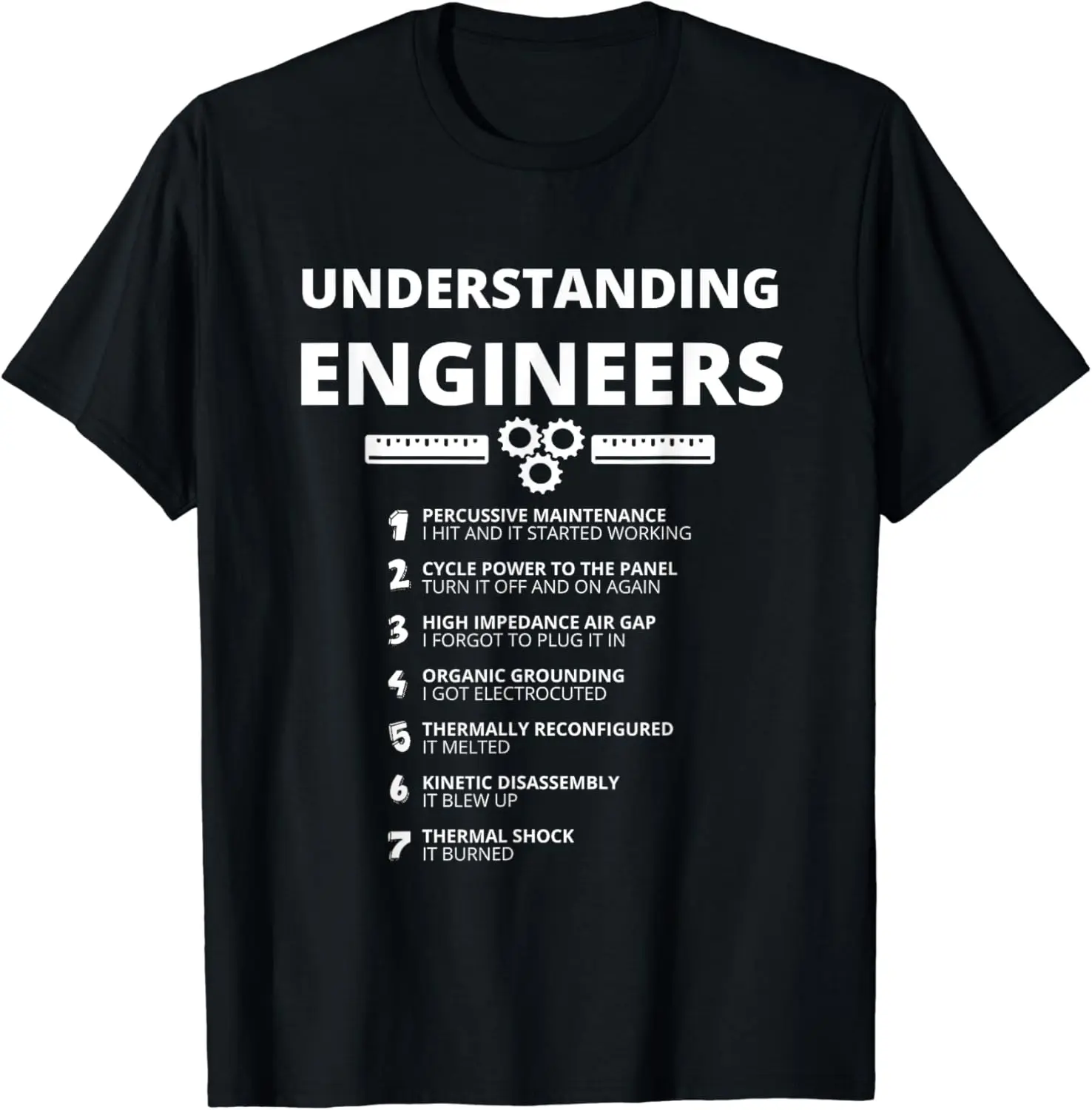 Understanding Engineers - Funny Sarcastic Engineering Gift Summer Casual Shortsleeve Cotton T-Shirt