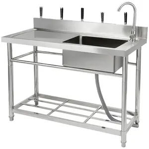 【GARVEE】47*20*37 Commercial Kitchen Prep & Utility Sink Outdoor Sink Laundry Sink Garage Sink Free Standing Sink
