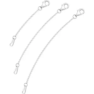 925 Sterling  Necklace Extender Sterling  Necklace Chain Extenders for Necklaces 2", 3", 4" Inches