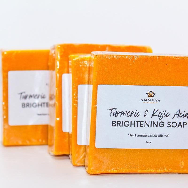 Ammoya Naturals Turmeric and Kojic Soap Multi Pack - 2-5 Bars, Cleanser, Body Wash Radiant Lemon Carrot Lavender Turmerickojicacidsoap Cleansing Soft Nourishing Blend Skin Care Comfort Skin Repair