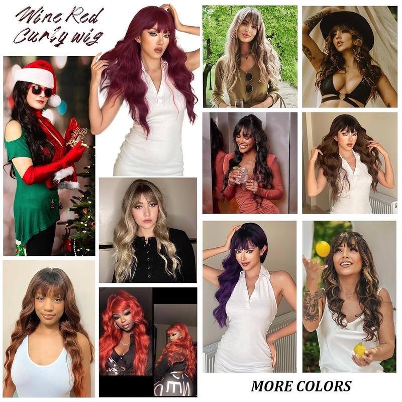 Purple Wig With Bangs Black and Purple Wigs for Women Long Curly Wavy Wig with Dark Roots Heat Resistant Synthetic Ombre Wigs for Women Daily Party Use (26 Inches) Purple Wig With Bangs Black and Purple Wigs for Women Long Curly Wavy Wig with Dark Roots Heat Resistant Synthetic Ombre Wigs for Women Daily Party Use (26 Inches)