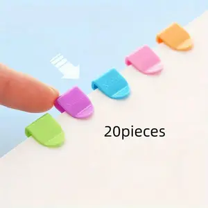 20 Piece Plastic Mini Clips, Colorful Notebook Tags, File Folder Paper Organizer, Bookmark Decorations, Office Document Holder Tool