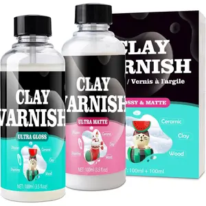 Air Dry Clay  Kit - 2x100ml High Gloss Matte Varnish Sealant, High Luster,  Scratch Resistant, Yellowing,  - Clay  Kit for Pottery,  Painting, Polymer Clay