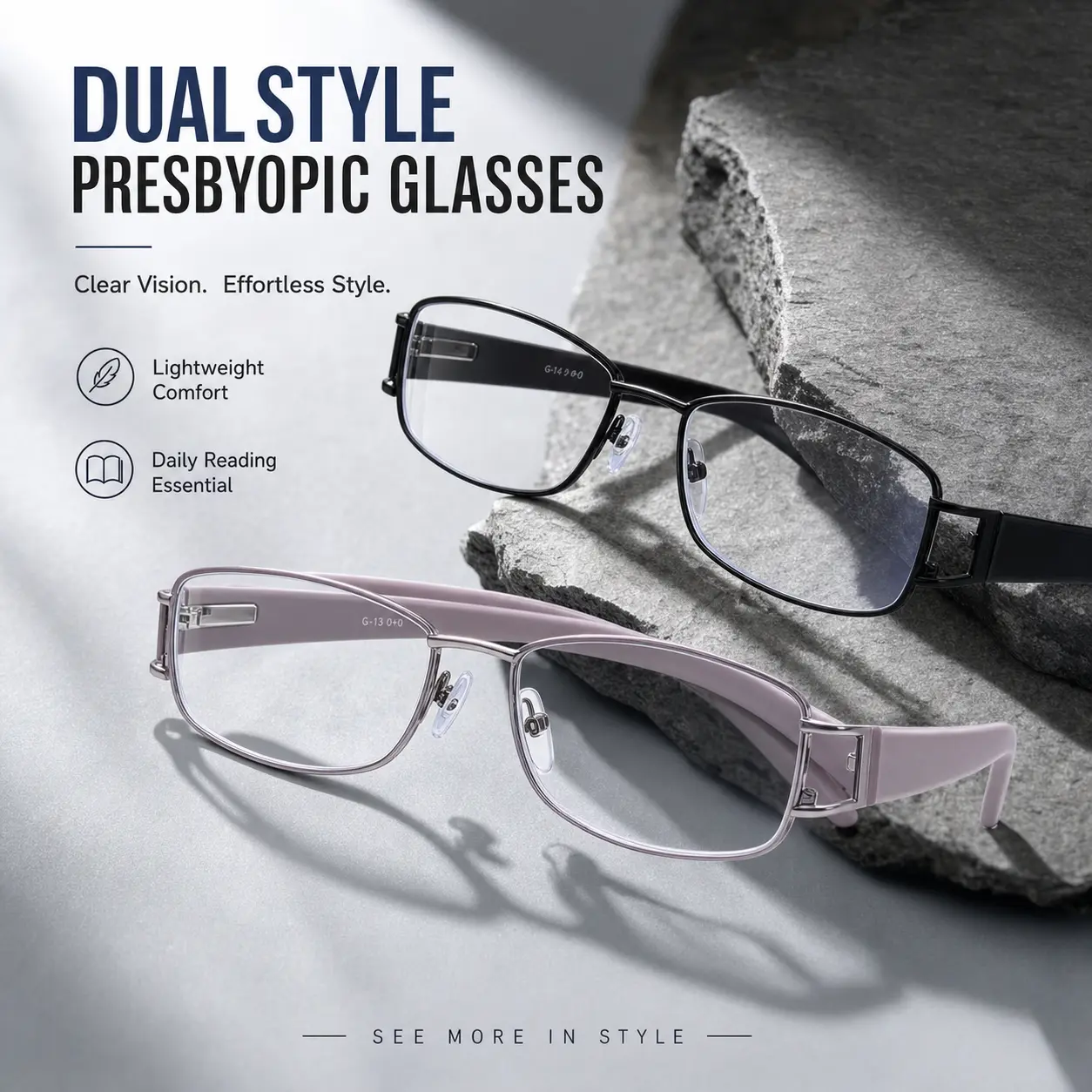 2PCS Couples Reading Glasses , HD Clear Vision Aviator Style Readers with Lightweight Metal Frame, Fashion Eyewear for Men & Women
