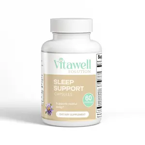 Vitawell Solution Sleep Support Capsules - 60 Count - Magnesium Citrate & Vitamin B6 - Melatonin & Botanical Blend - USA Made - Dietary Supplement for Restful Nights