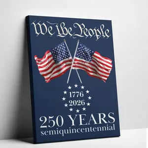 We The People Poster, 250 Years America Patriotic Decor, Semiquincentennial Decor wall sign home