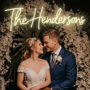 Customized Wedding Neon Sign Custom Last Name Light for Wedding Ceremony Backdrop, Engagement Party Decor, & Modern Home Wall Art Light Sign for Family & Couples Customized Aesthetic LED Decor for Bedroom, Living Room, & Studio