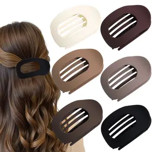 Elegant Matte Hair Clips for Women 6 Pack - Invisible Flat Back Claw Clips for Fine & Thin Hair, Comfortable Strong Hold Hair Claw for Ponytail, Bun, and Half-Up Styles, Daily Wear Hair Claw Clip Set
