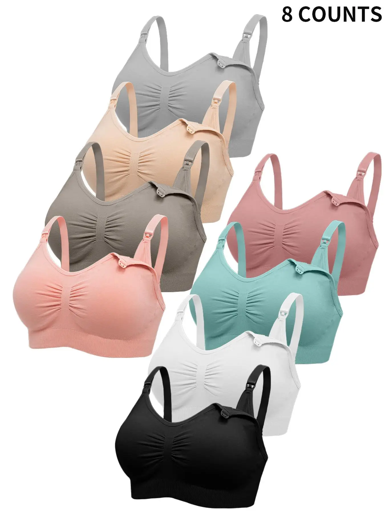 Maternity Solid Ruched Bra Nursing Bra, Maternity Lingerie for Breastfeeding, Maternity Clothing, Maternity Lingerie for Fall